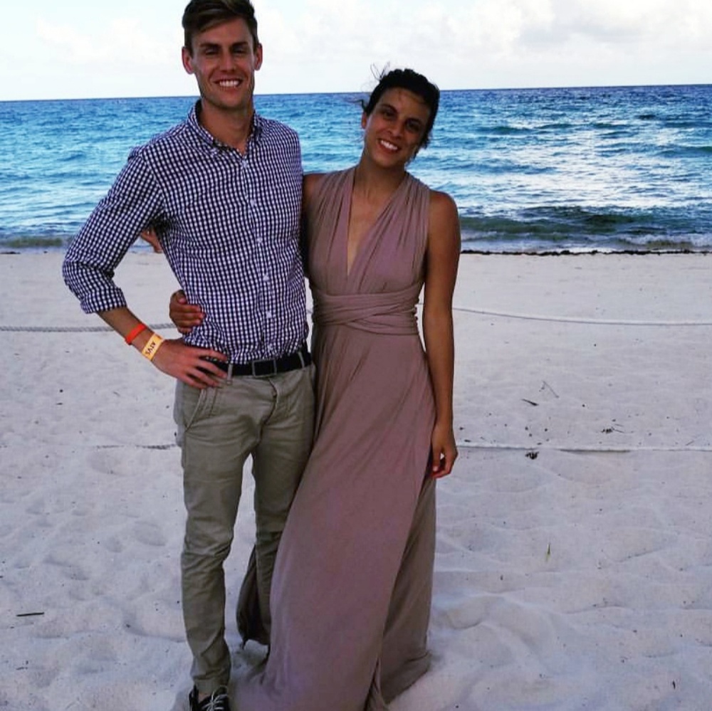 Lulus convertible taupe dress great for bridesmaid